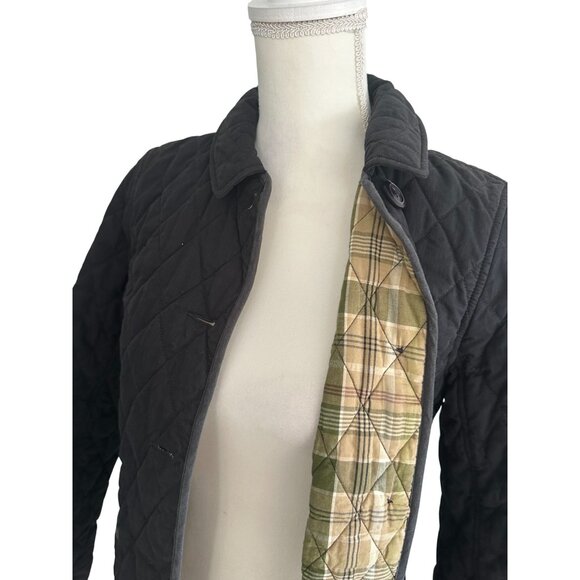 LL BEAN Vintage Black Quilted Jacket Size 0 - Picture 3 of 7